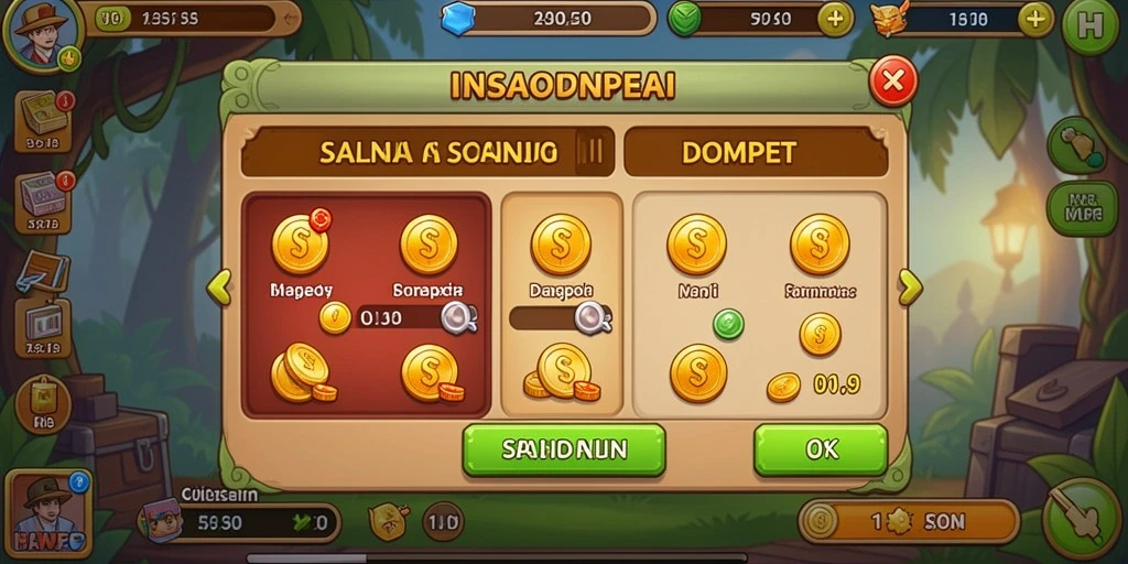 Screenshot pertama menampilkan menu utama yang menarik.